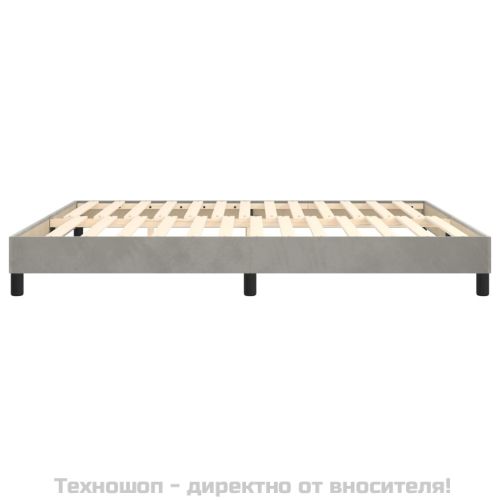 Рамка за легло с пружини, светлосива, 180x200 см, кадифе
