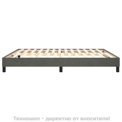 Рамка за легло с пружини, тъмносива, 180x200 см, кадифе