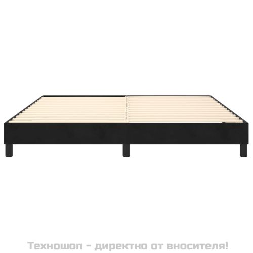 Рамка за легло с пружини, черна, 180x200 см, кадифе