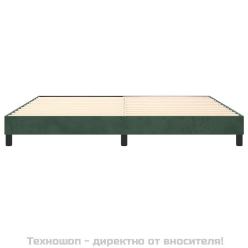 Рамка за легло с пружини, тъмнозелена, 200x200 см, кадифе