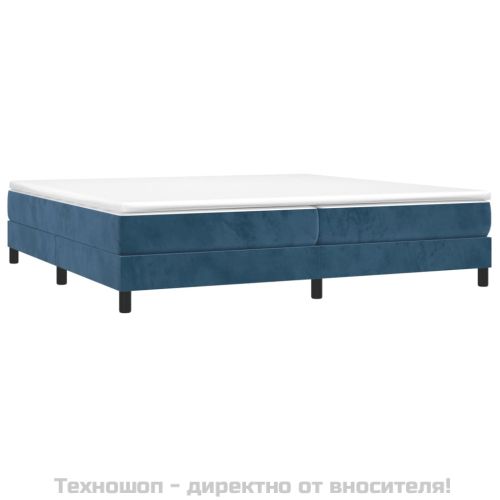 Рамка за легло с пружини, тъмносиня, 200x200 см, кадифе