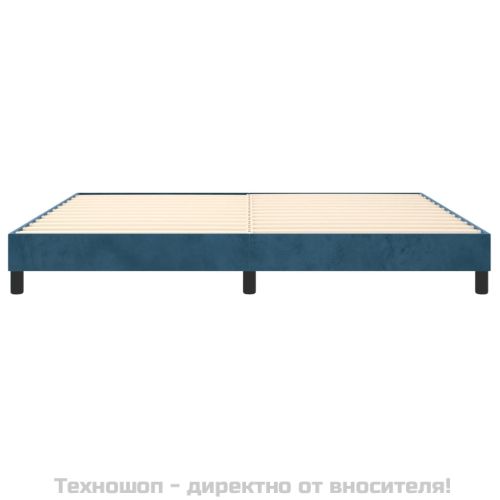 Рамка за легло с пружини, тъмносиня, 200x200 см, кадифе