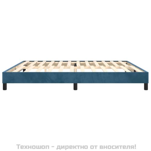 Рамка за легло с пружини, тъмносиня, 200x200 см, кадифе