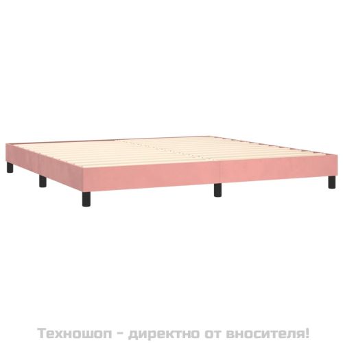 Рамка за легло с пружини, розова, 200x200 см, кадифе