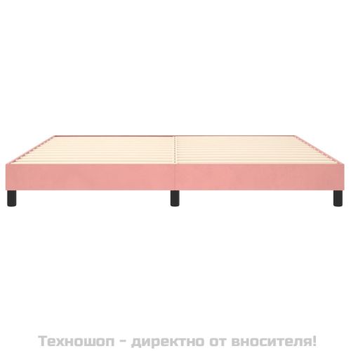 Рамка за легло с пружини, розова, 200x200 см, кадифе