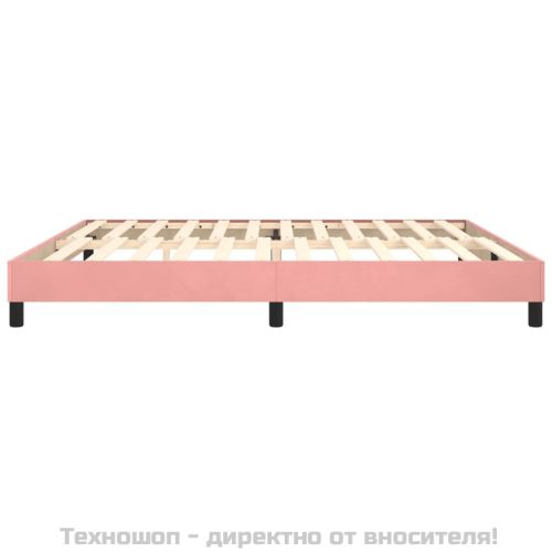 Рамка за легло с пружини, розова, 200x200 см, кадифе