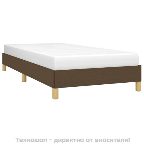 Рамка за легло без матрак, тъмнокафява, 80x200 см, плат