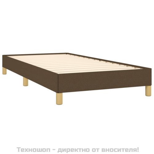 Рамка за легло без матрак, тъмнокафява, 100x200 см, плат