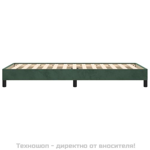 Рамка за легло без матрак, тъмнозелена, 100x200 см, кадифе