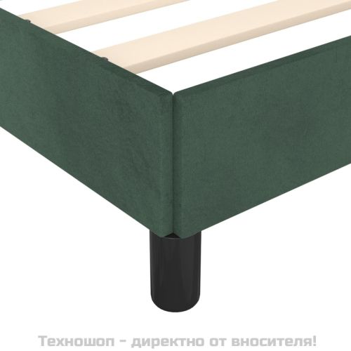 Рамка за легло без матрак, тъмнозелена, 100x200 см, кадифе