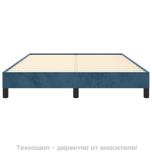 Рамка за легло без матрак, тъмносиня, 140x200 см, кадифе