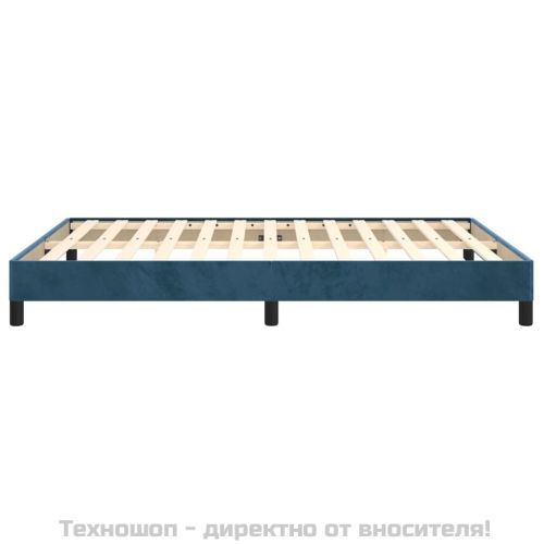 Рамка за легло без матрак, тъмносиня, 140x200 см, кадифе