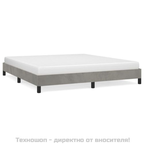 Рамка за легло без матрак, светлосива, 180x200 см, кадифе