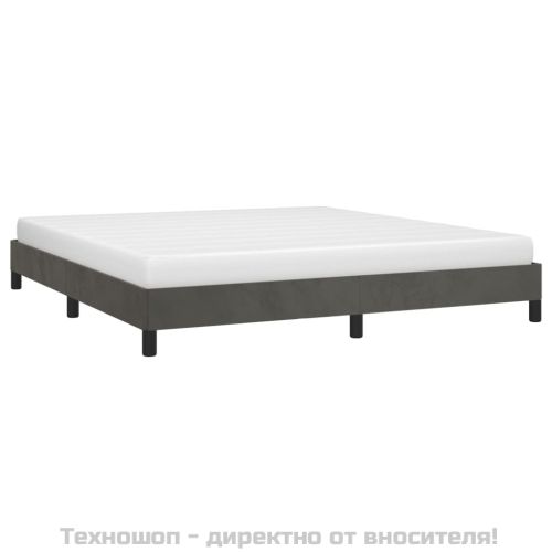 Рамка за легло без матрак, тъмносива, 180x200 см, кадифе