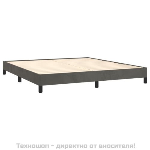 Рамка за легло без матрак, тъмносива, 180x200 см, кадифе