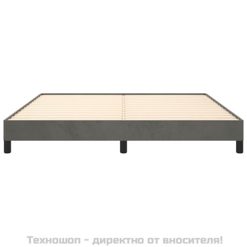 Рамка за легло без матрак, тъмносива, 180x200 см, кадифе