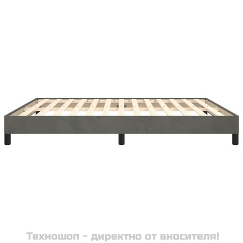 Рамка за легло без матрак, тъмносива, 180x200 см, кадифе