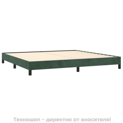 Рамка за легло без матрак, тъмнозелена, 200x200 см, кадифе