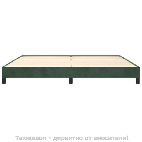 Рамка за легло без матрак, тъмнозелена, 200x200 см, кадифе