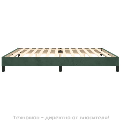 Рамка за легло без матрак, тъмнозелена, 200x200 см, кадифе