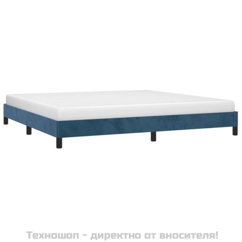Рамка за легло без матрак, тъмносиня, 200x200 см, кадифе