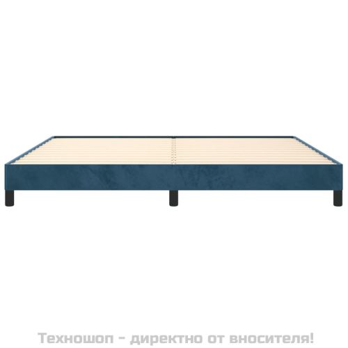 Рамка за легло без матрак, тъмносиня, 200x200 см, кадифе