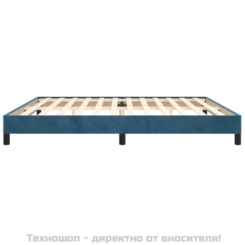Рамка за легло без матрак, тъмносиня, 200x200 см, кадифе