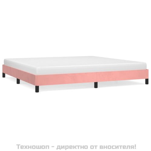 Рамка за легло, розова, 200x200 см, кадифе