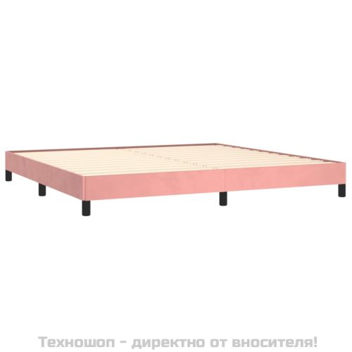 Рамка за легло, розова, 200x200 см, кадифе