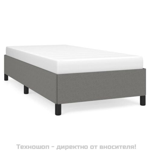 Рамка за легло без матрак, тъмносива, 90x190 см, плат