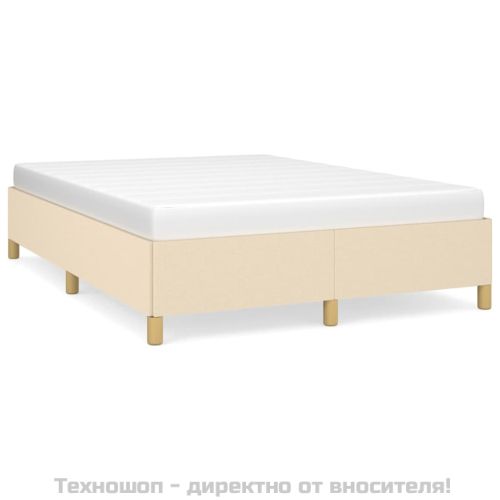 Рамка за легло без матрак, кремава, 140x190 см, плат