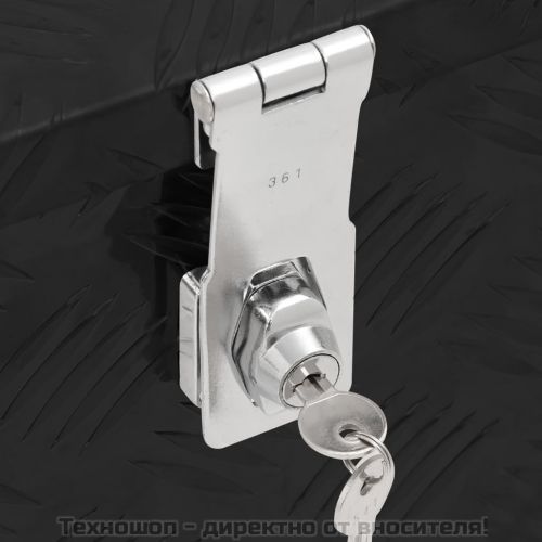 Кутия за съхранение, черна, 60x23,5x23 см, алуминий