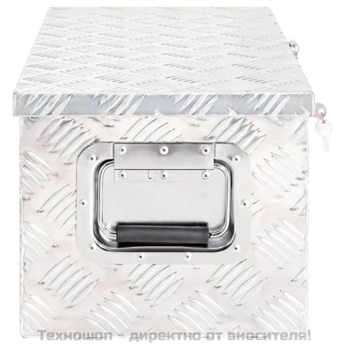 Кутия за съхранение, сребриста, 70x31x27 см, алуминий