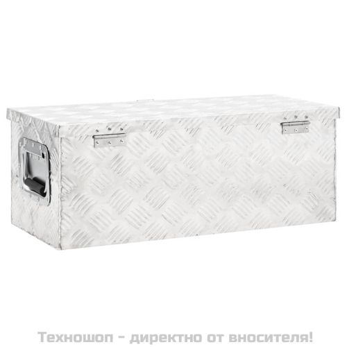 Кутия за съхранение, сребриста, 70x31x27 см, алуминий