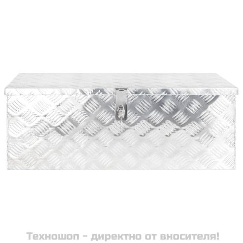 Кутия за съхранение, сребриста, 80x39x30 см, алуминий