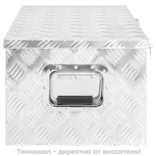 Кутия за съхранение, сребриста, 80x39x30 см, алуминий