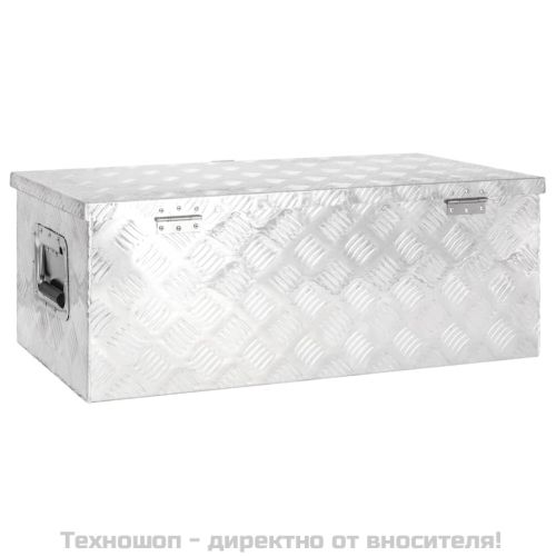 Кутия за съхранение, сребриста, 80x39x30 см, алуминий