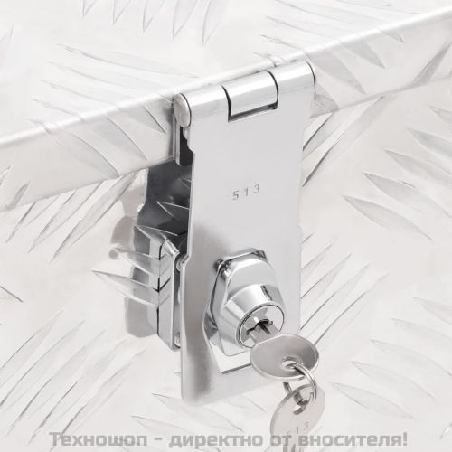 Кутия за съхранение, сребриста, 80x39x30 см, алуминий