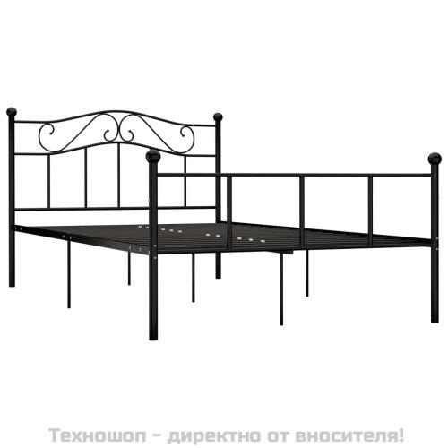Рамка за легло, черна, метал, 140x200 cм