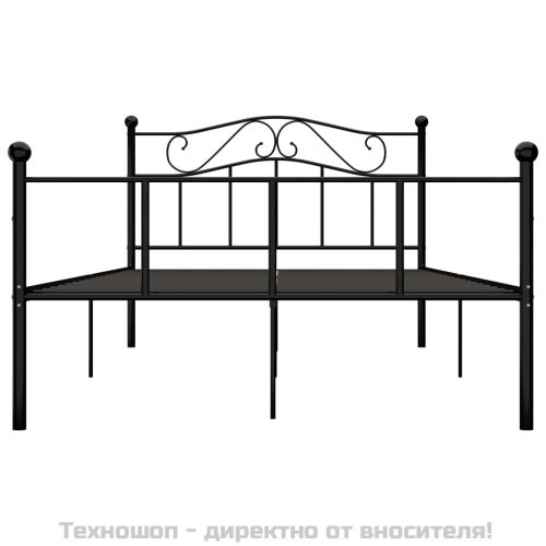 Рамка за легло, черна, метал, 140x200 cм