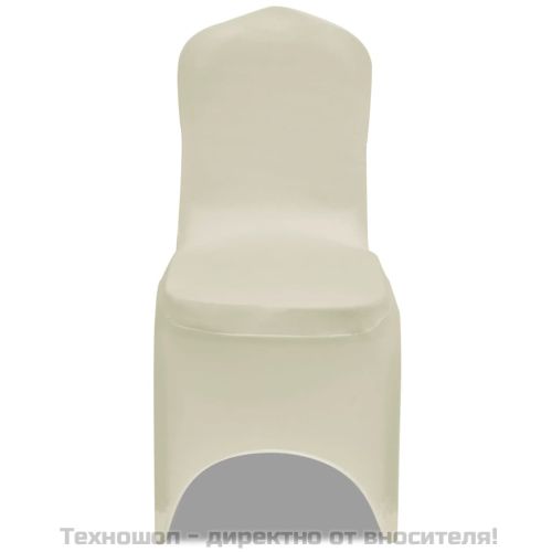 Калъфи за столове, разтегателни, кремави, 24 бр