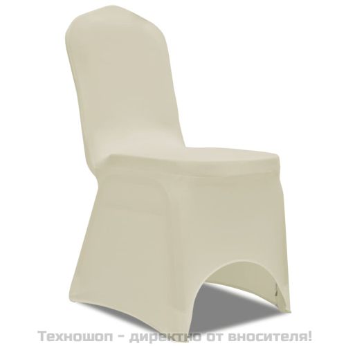 Калъфи за столове, разтегателни, кремави, 30 бр