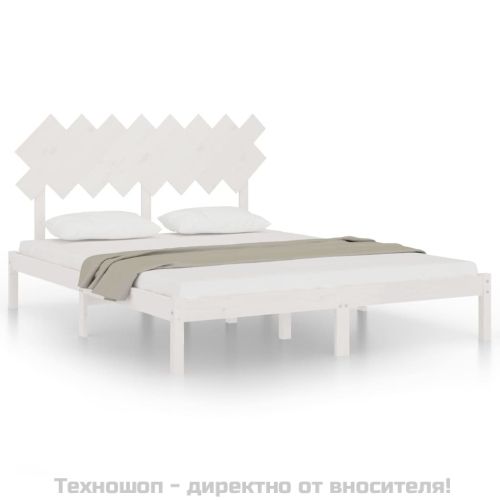 Рамка за легло бяла 160x200 см масивно дърво