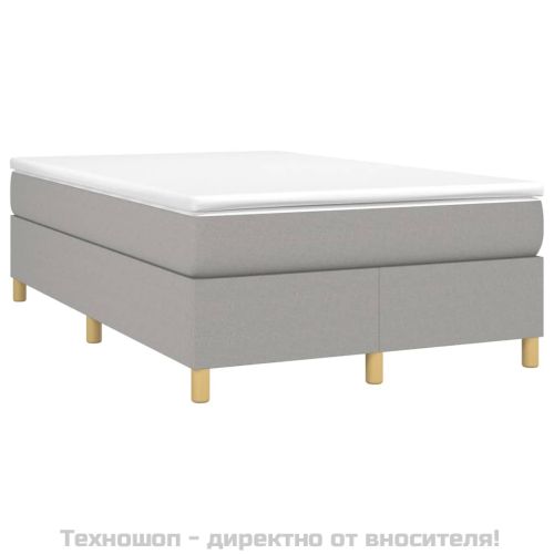 Рамка за легло с пружини, светлосива, 120x200 см, плат