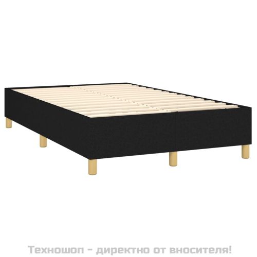Рамка за легло с пружини, черна, 120x200 см, плат