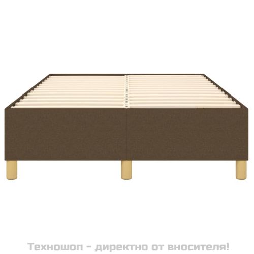 Рамка за легло с пружини, тъмнокафява, 120x200 см, плат