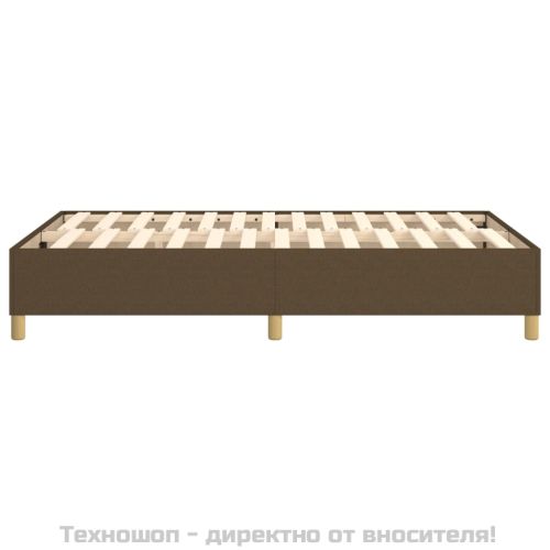 Рамка за легло с пружини, тъмнокафява, 120x200 см, плат