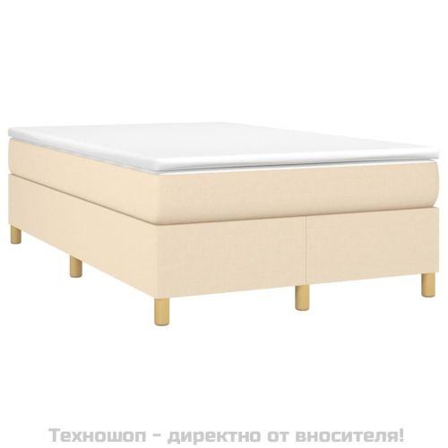 Рамка за легло с пружини, кремава, 120x200 см, плат