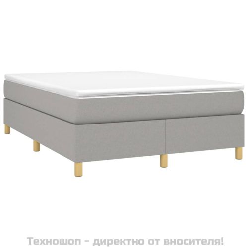 Рамка за легло с пружини, светлосив, 140x190 см, плат