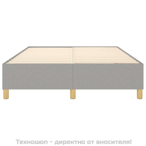 Рамка за легло с пружини, светлосив, 140x190 см, плат